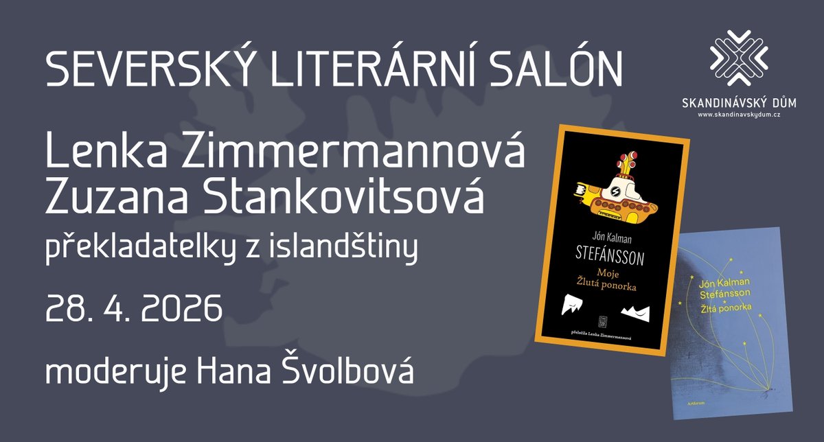 ReadNordic's tweet photo. Už zítra laďte Severský literární salón online. Tentokrát se dvěma překladatelkami, Lenkou Zimmermannovou (CZ) a Zuzanou Stankovitsovou (SK) o románu Moje Žlutá ponorka od oblíbeného islandského autora Jóna Kalmana Stefánssona. 28. dubna ve 20.00 na Facebooku @SkandinavskyDum. https://t.co/a9cveYSXA9