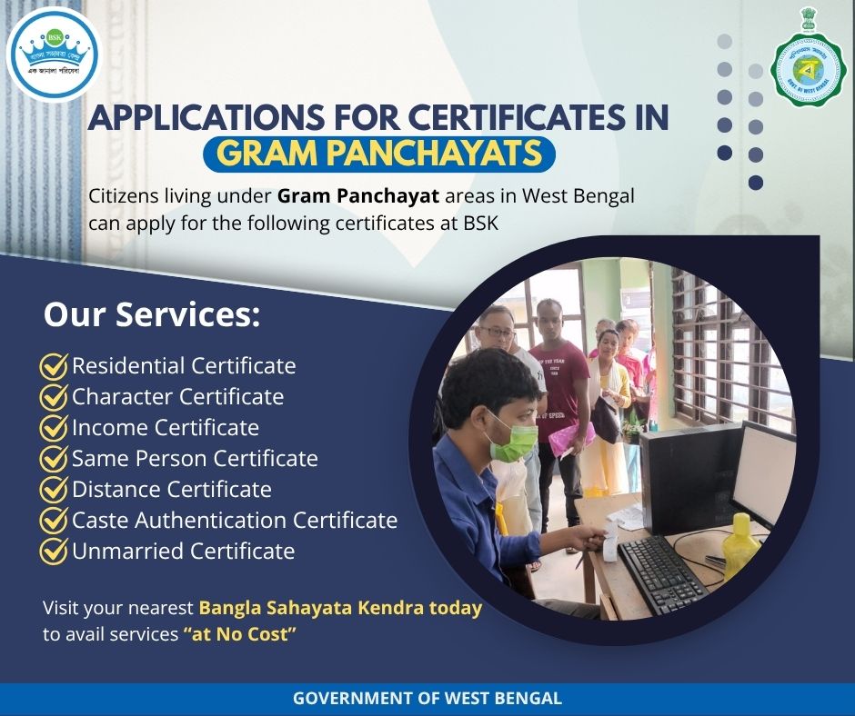 BSKendras's tweet photo. Attention !!!
West Bengal residents who reside in Gram Panchayat regions may apply through @BSKendras  "At No Cost". https://t.co/0Tpx0wn9Fk