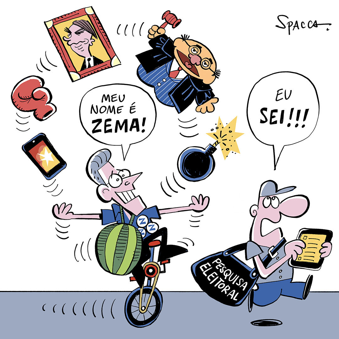 canalmeio's tweet image. O franco-atirador. 

Charge de @spacca_joao para a newsletter desta segunda-feira (27). 

#meio #newsletter #eleições2026 #zema