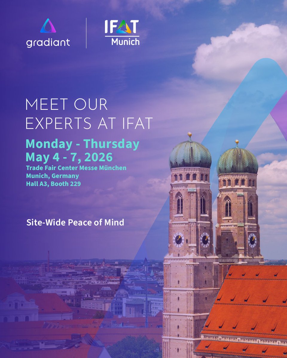 Gradiant_Corp's tweet image. 𝗦𝗶𝘁𝗲-𝗪𝗶𝗱𝗲 𝗣𝗲𝗮𝗰𝗲 𝗼𝗳 𝗠𝗶𝗻𝗱 𝗮𝘁 𝗜𝗙𝗔𝗧 𝗠𝘂𝗻𝗶𝗰𝗵. 🇩🇪💧

🤝 Meet the Gradiant team in Munich to exchange ideas and see how water solutions are being deployed at scale. Join us in Hall A3, Booth 229.

 #IFAT2026 #WaterTech #CircularEconomy #GradiantKnowsWater