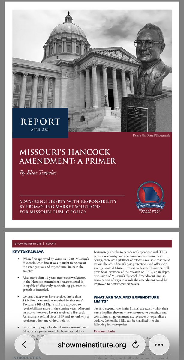 MOEdWatch's tweet photo. Interesting that lobbyists from Americans for (no) Prosperity and Show Me Institute attack the Hancock Amendment over and over again. Why? Because they know these protections of people stand in the way their money grab agenda. #moleg #mosen https://t.co/vuBxVO5T1S