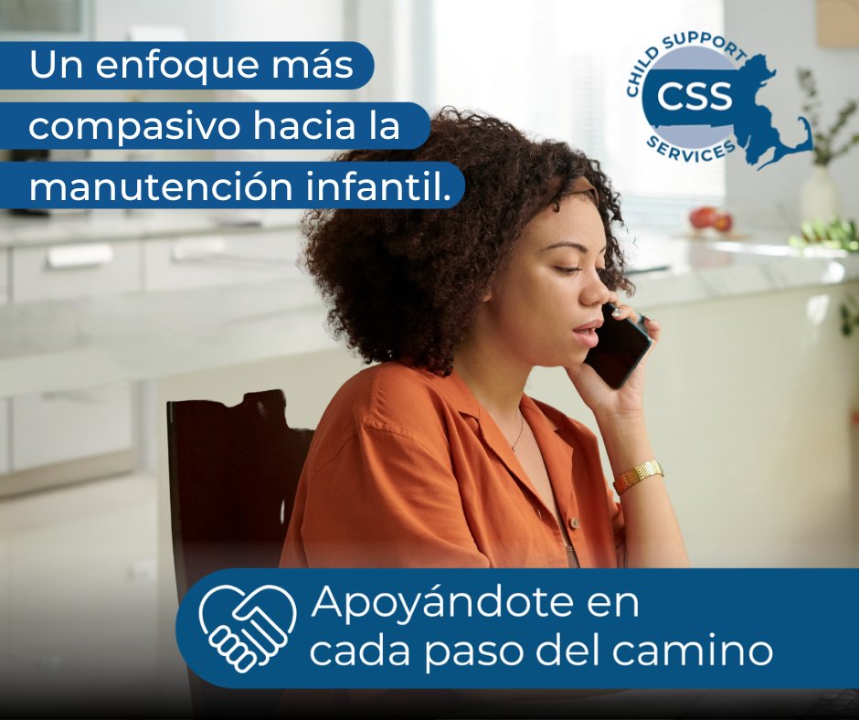 MAChildSupport's tweet photo. 📞 Spanish-speaking customers can access case information 24/7 or speak with a representative Monday-Friday, 8:30 a.m.-4:30 p.m. 1-800-332-2733 ¡Estamos aquí para ayudar! #ChildSupportenEspañol #FamilySupport https://t.co/riO5TLRQWc
