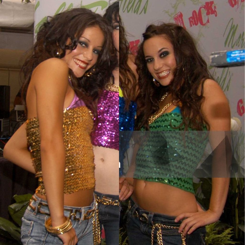 ListenAnyway's tweet image. Pop archaeology time 🕵️‍♂️✨
Trying to ID 2 unknown girls from an early Girlicious lineup (Robin Antin) at “Glam Rocks” (Aug 12, 2005).
With Tynisha Keli, Molly D'Amour &amp;amp; Vanessa Huntoon—but they don’t remember their names.
Who were they? Twitter, do your magic 🔍
#Girlicious #PCD