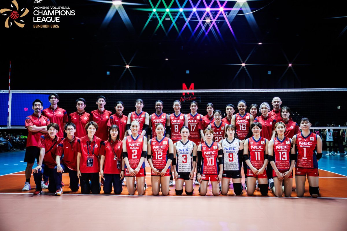 nec_rr_official's tweet photo. AVC WOMEN’S CHAMPIONS LEAGUE BANGKOK 2026🇹🇭

Quarter Final（Pool Phase）
4.27 Mon.
vs.Harudot Chonburi RMUTT VC（THA🇹🇭）

NEC-HRT
①☆28-26
②☆25-16
③☆25-21
⁡
セットカウント3-0で初戦を勝利！
⁡
▼NEXT SEMI FINAL
4.29 Thu.
15:00 (🇯🇵17:00) LIFT OFF
vs Zhetysu (KAZ🇰🇿)
📡 https://t.co/5ufCA5HZfW

2026女子クラブ世界選手権大会への切符を懸けて。

#NECレッドロケッツ川崎