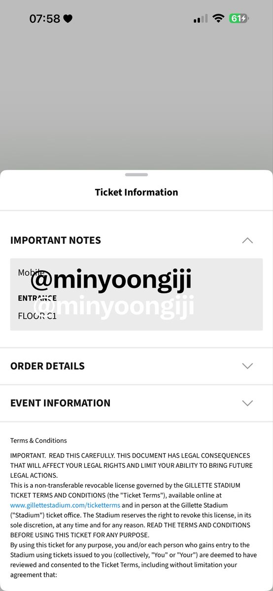 minyoongiji's tweet photo. Ticketmaster won’t let me screenshot but i can send proof!! 😭 https://t.co/p3q5LgoJqL