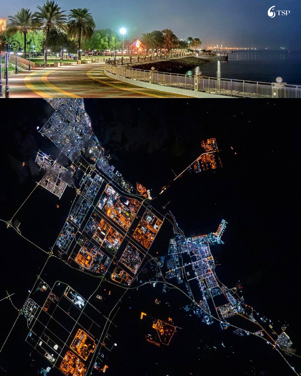 دون بيتيت يوثّق مشهداً لمدينة الجبيل من الفضاء