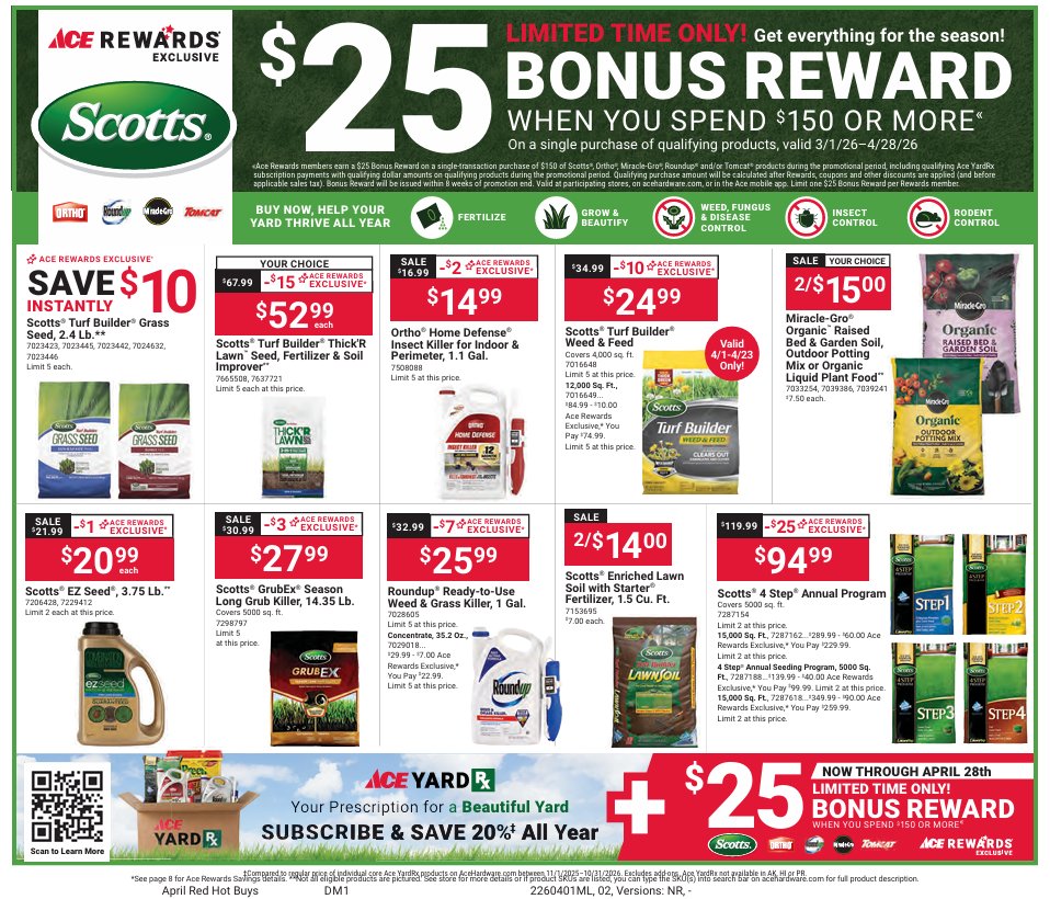 AceSycamore's tweet image. 🔥 April Red Hot Buys! Don't miss out—valid April 1-28th!
What deal are you most excited about? Comment below! #AceHardware #RedHotBuys