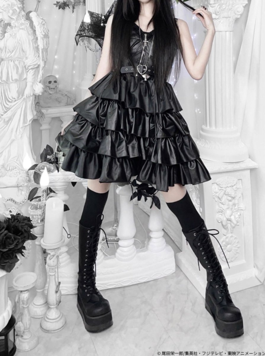 🖤ONE PIECE × QOOZA🖤 PERONA FAUX LEATHER DRESS
