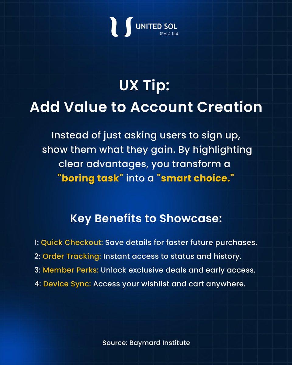 Forced sign-ups are conversion killers.📉 
54% of users drop off when asked to create an account without a clear reason.    

The fix? Shift from "Required" to "Rewarding." Give users a reason to stay. 📷 

#UXDesign #Ecommerce #ConversionRate #UIUX