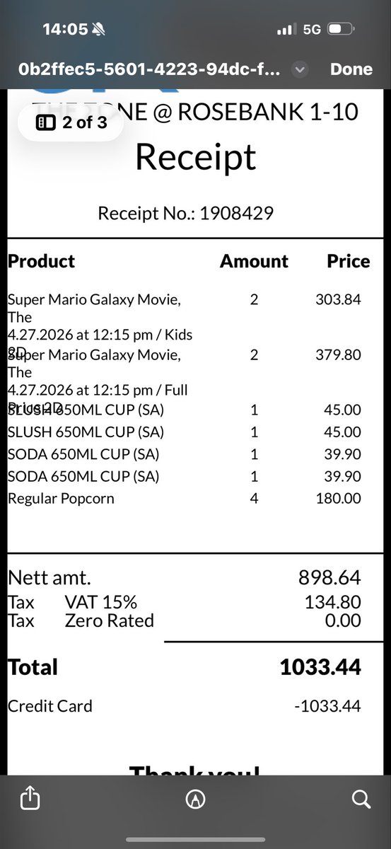 jontysacks's tweet photo. How do I short @sterkinekor ? R1000 for a family of 4. Lines to get in, lines to buy snacks…….who is funding this businesses? https://t.co/5jqdCjeb7O