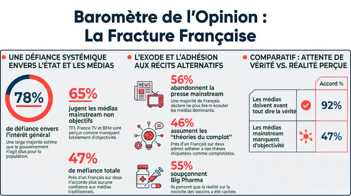 .<a href="/AlexandreJardin/">Alexandre Jardin</a>
Ah, le Conseil d’État « serein » nous assure : pas de crise démocratique, juste « quelques erreurs des politiques ». Tout va bien dans la meilleure des bureaucraties.

Sauf que le sondage MIS Group pour <a href="/france_soir/">France-Soir</a> /<a href="/BonsensOrg/">BonSens.Org</a> de février 2026 dit l’inverse :