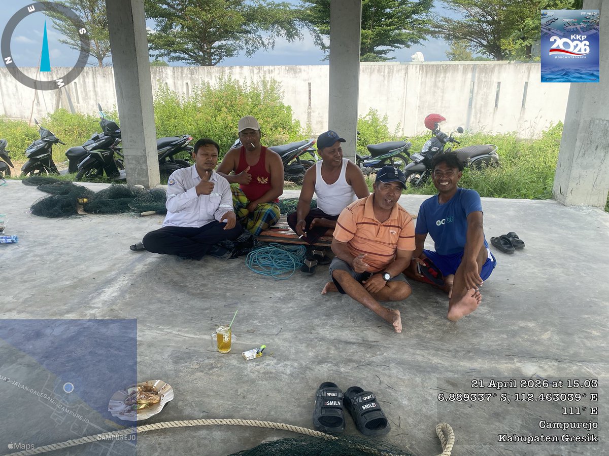 FaithZulkarnain's tweet photo. Pendampingan Akses Informasi pada KUB Rejodadi Desa Campurejo Kec. Panceng pada Tgl 21 April 2026 terkait Alat Tangkap Ramah Lingkungan @bppsdm_puslatkp @kkpgoid  @bppsdm_bp3bwi https://t.co/MAiYRjkGtL