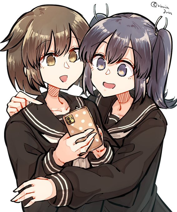 #女の子二人のイラストを貼る見た人もやる セーラー二航戦