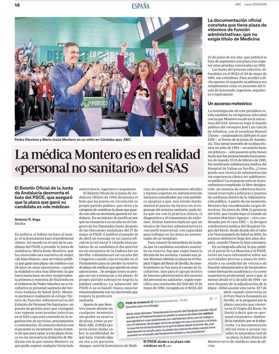 Otra que ha falsificado también su currículum: años diciendo q era médico del SAS y resulta q es “personal no sanitario” ¡Vaya tela!

Otro bulo de “Mopongo”🤪