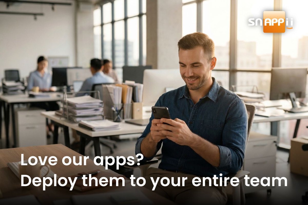 Snappii_app's tweet image. Love our apps? Deploy them to your entire team. Get a custom rollout plan here: bit.ly/2XFdZ5X #CustomApp #DigitalTransformation