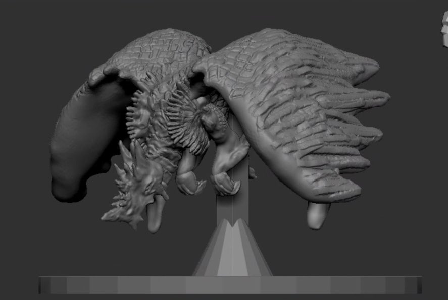 gnYvOBVfNl90487's tweet image. イヴェルカーナ完成しました
前足と翼のディティールに満足してないですが制作期間2ヶ月と決めてたのでここまでです

#Zbrush