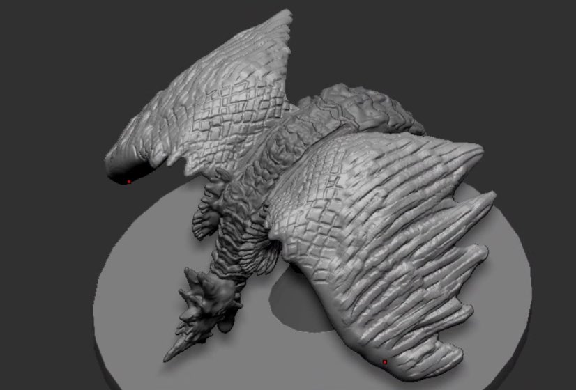 gnYvOBVfNl90487's tweet image. イヴェルカーナ完成しました
前足と翼のディティールに満足してないですが制作期間2ヶ月と決めてたのでここまでです

#Zbrush