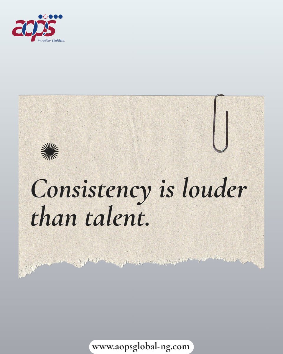 aops_global's tweet photo. Talent may open doors, but consistency is what keeps them open. 

Showing up every day, putting in the work, and staying committed — even when it’s not easy — is what truly sets successful people and businesses apart.

Stay consistent. The results will follow.

#MotivationMonday https://t.co/CkHbsel9Q9