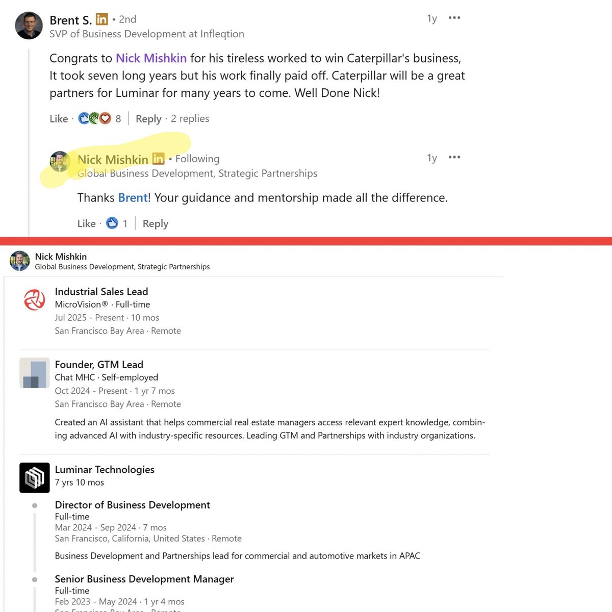 HellowYello23's tweet photo. Who helped Luminar secure the Caterpillar deal?
A now Microvision employee, who still has that technology at his helm to continue on the relationship here.
$MVIS #Microvision https://t.co/poXD9fsWOC