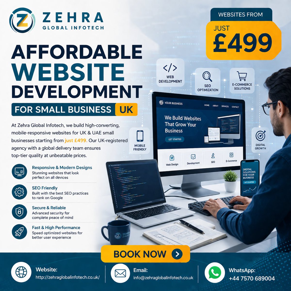GlobalZehr29599's tweet image. At Zehra Global Infotech, we build high-converting, mobile-responsive websites for UK &amp;amp; UAE small businesses starting from just £499. 
📱 WhatsApp: +44 7570 689004
#AffordableWebDesign, #SmallBusinessUK, #WebDevelopmentUAE, #ZehraGlobalInfotech, #DigitalGrowth, #DubaiBusinesses