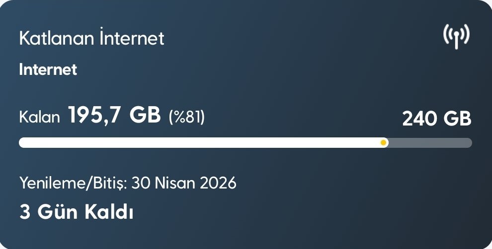 NE DMEEK KOSKOCA 1 AYDA SADECE 50GB HARCAYABİKFİN