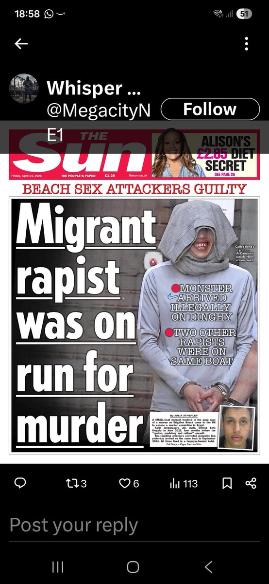 Thats what migrants bring to Britain, how many more lives have these parasites got to ruin before are government and police start getting on the side of law abiding citizens, and when an mp said on telly a migrant as more rights than British citizens, were fuckt