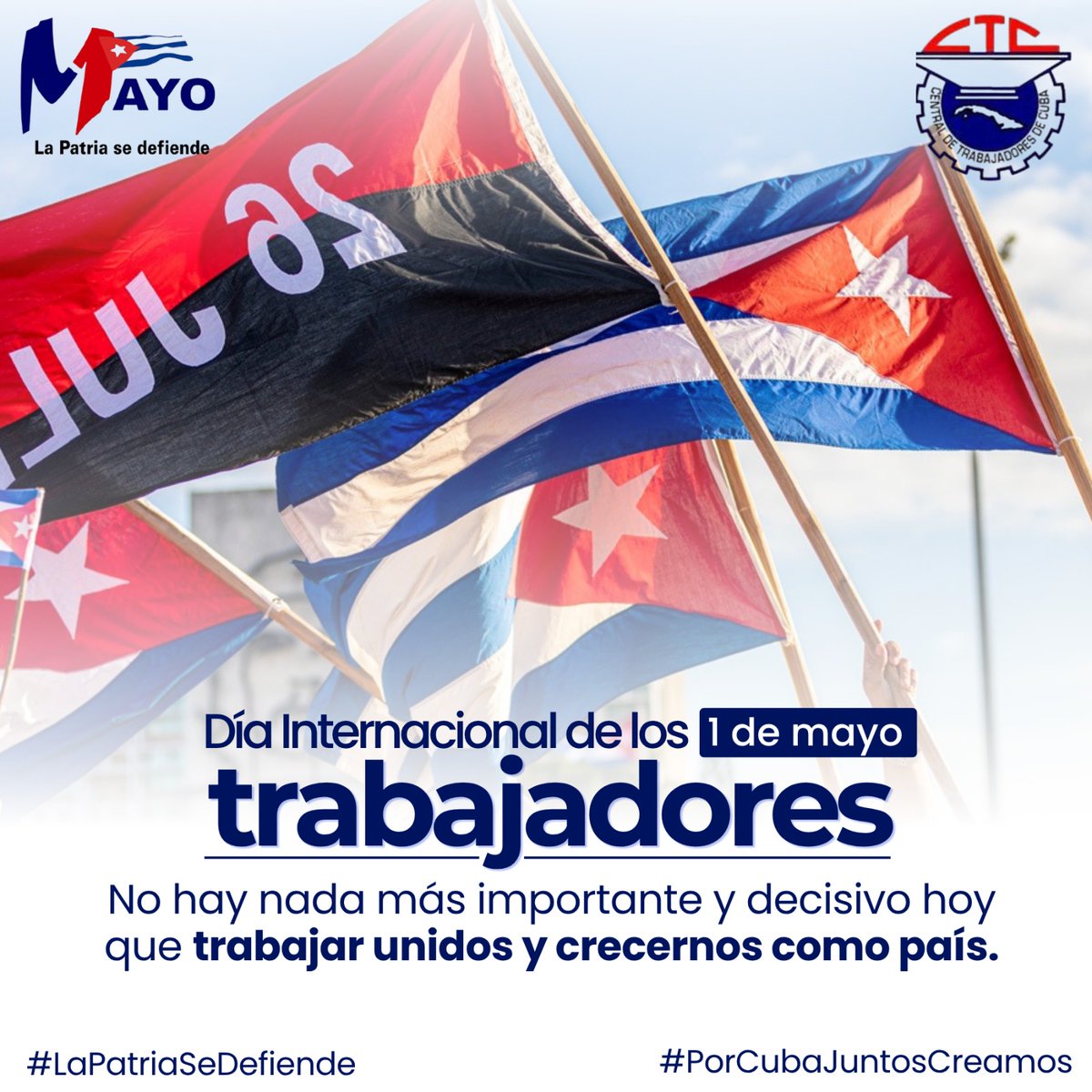 🇨🇺 | Para las cubanas y los cubanos, el Primero de Mayo es mucho más que una fecha: es la expresión más genuina de nuestra dignidad y el compromiso con la soberanía.

✊ | No es solo conmemorar: es una declaración de principios.

#LaPatriaSeDefiende
#PorCubaJuntosCreamos