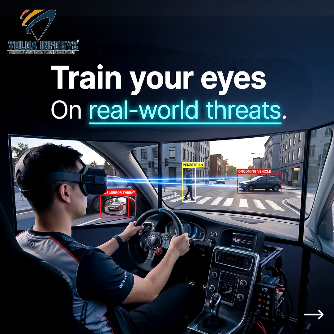 volgainfosys's tweet image. Real threats. Virtual training. Zero risks. 🛑💻
Driving isn't just about steering; it's about how fast you react! Our cutting-edge VR technology helps drivers master hazard perception before they ever hit the real roads.👉 DM us to explore more!
#VirtualReality #VolgaInfosys #VR