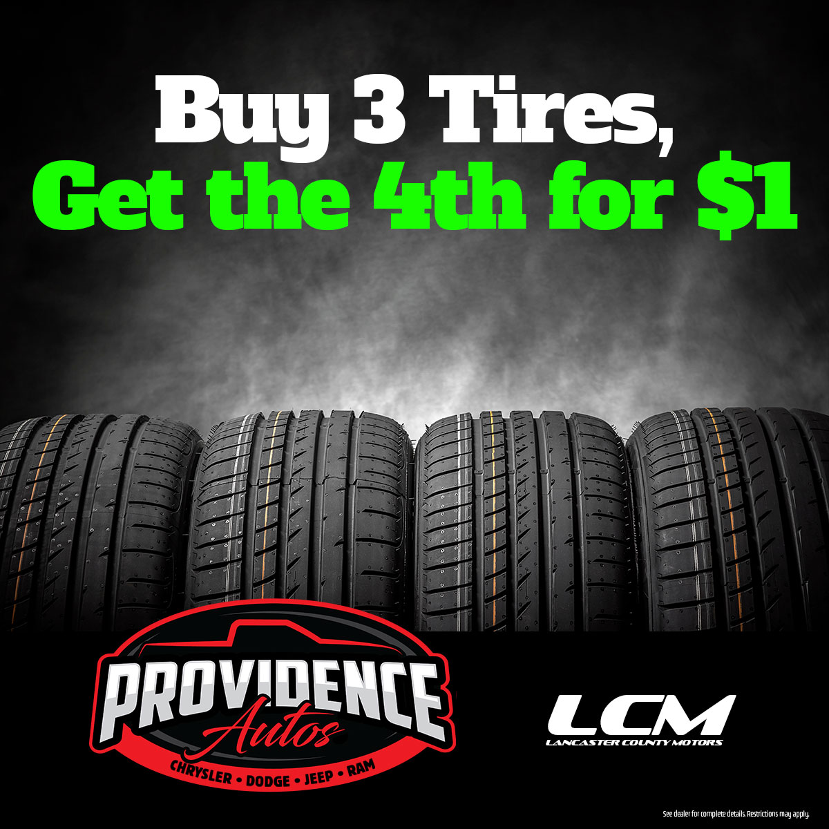 thebuckpa's tweet image. Get ready for wherever the road takes you with a new set of tires from Providence Autos!. Buy 3 and get the fourth for just $1, now through April 30.

Explore this offer and more on our specials page: bit.ly/41U0QDJ

#TireSale #AprilSpecial #CarMaintenance #NewTires