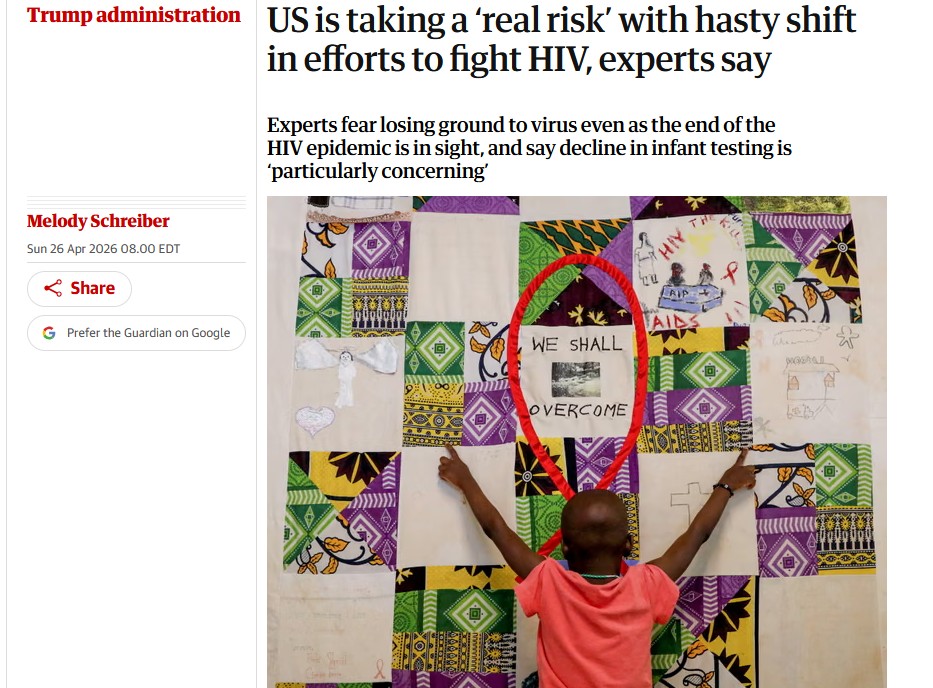 greg_folkers's tweet image. Guardian: US is taking a ‘real risk’ with hasty shift in efforts to fight HIV, experts say

by Melody Schreiber  @theguardian
#hiv #pepfar