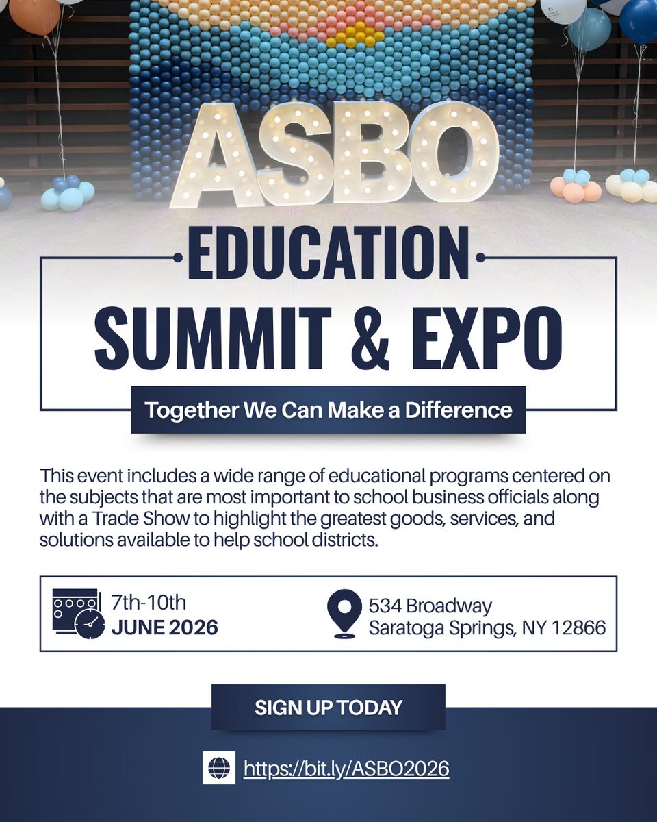 nybussales's tweet image. ASBO is right around the corner!🚍

Join us June 7–10 for the ASBO Annual Conference &amp;amp; Expo 2026, a great opportunity to connect, learn, and explore what’s next in student transportation.

Secure your spot today: bit.ly/ASBO2026

#asbo #conference #signup #nybs