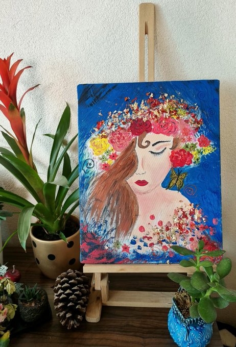 bburnham56's tweet image. Frida Kahlo’nun ruhundan esinlenerek yaptığım bu tablo ;

'' Kadının içsel direncini ve doğayla bütünleşen güzelliğini simgeliyor. Çiçekler yaşamın döngüsünü, kelebek ise dönüşümü ve yeniden doğuşu fısıldıyor...  🌺🦋

#reels #art #abstract #painting #artist #lifestyle #color