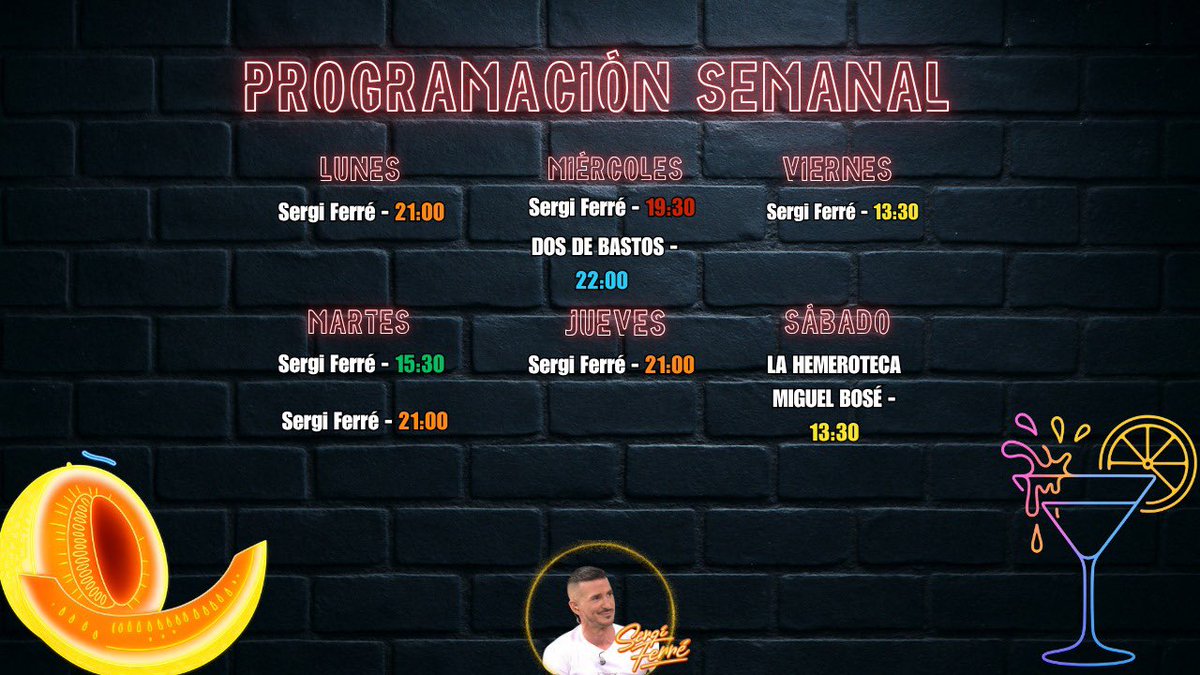 Querid@s os paso la programación semanal de directos! Os esperamos ❤️⬇️

youtube.com/@sergiferrecan…