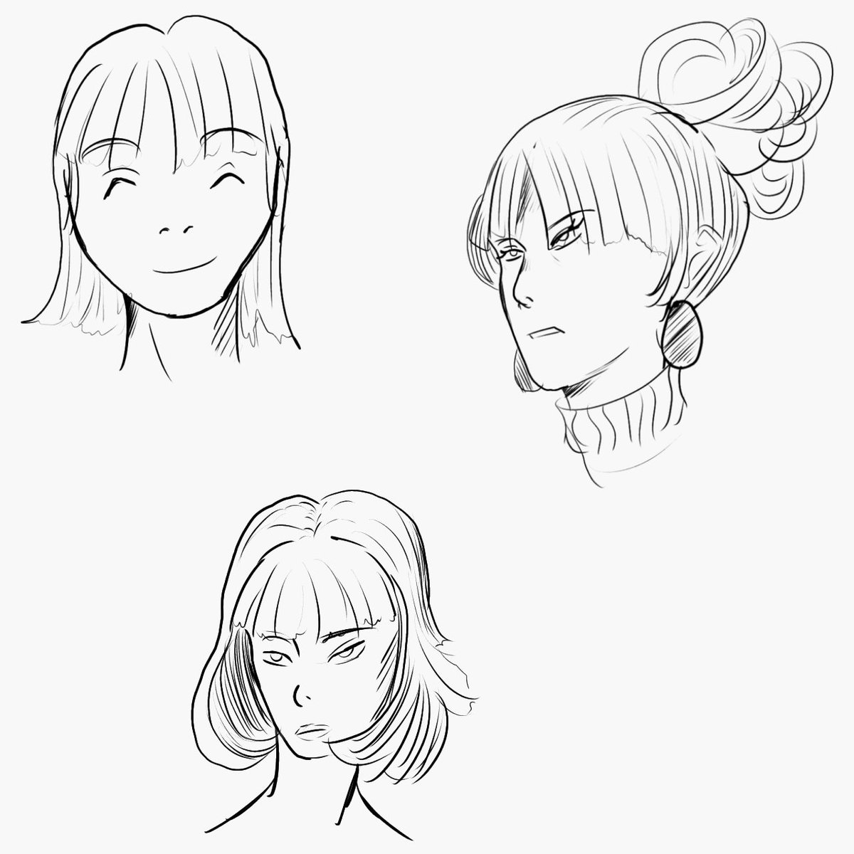 quasenada19283's tweet image. Estudo de rostos #rostos #manga #artdigital #desenho