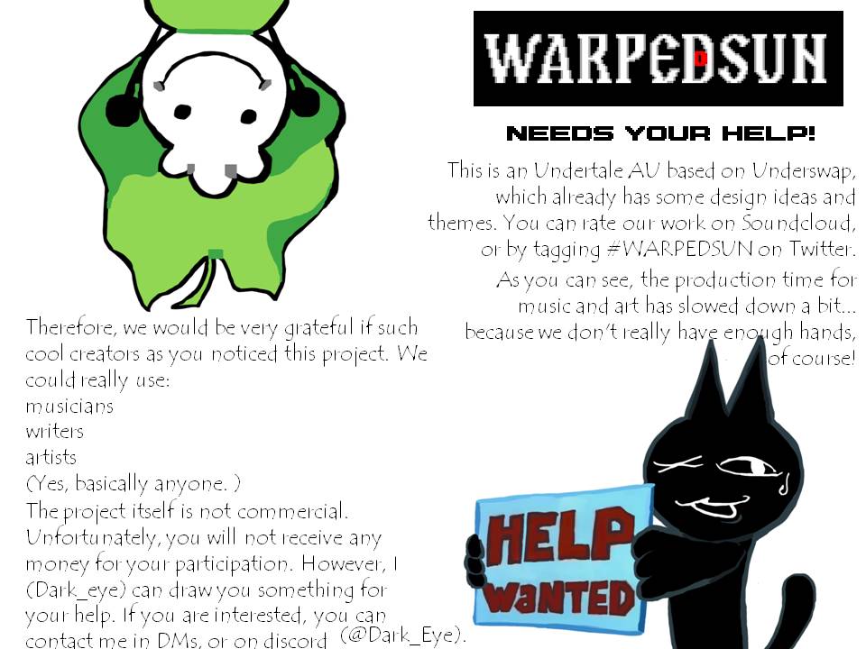X_Dark_Eye_X's tweet photo. #WARPEDSUN 
#UNDERTALE 
#UNDERSWAP 

Soundcloud:
https://t.co/ltU3r6NWVo
My discord: @dark_eye

 I actually debated for a long time whether to do this post or not. But Lu40kkk seems to be okay with it. 
Yeah, we're desperate for at least one more musician... https://t.co/c1svEp1Va8