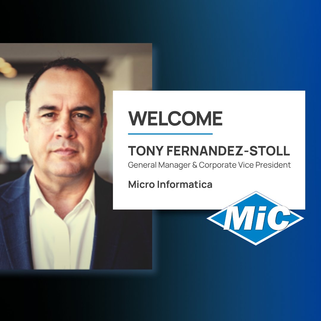 MICMiamiLLC's tweet photo. @MICMiamiLLC is excited to welcome Tony Fernandez‑Stoll as General Manager and Corporate Vice President. Tony brings decades of leadership experience across the global technology industry, further strengthening Micro Informatica’s leadership as we continue investing in growth. https://t.co/U4QdzwWzr5