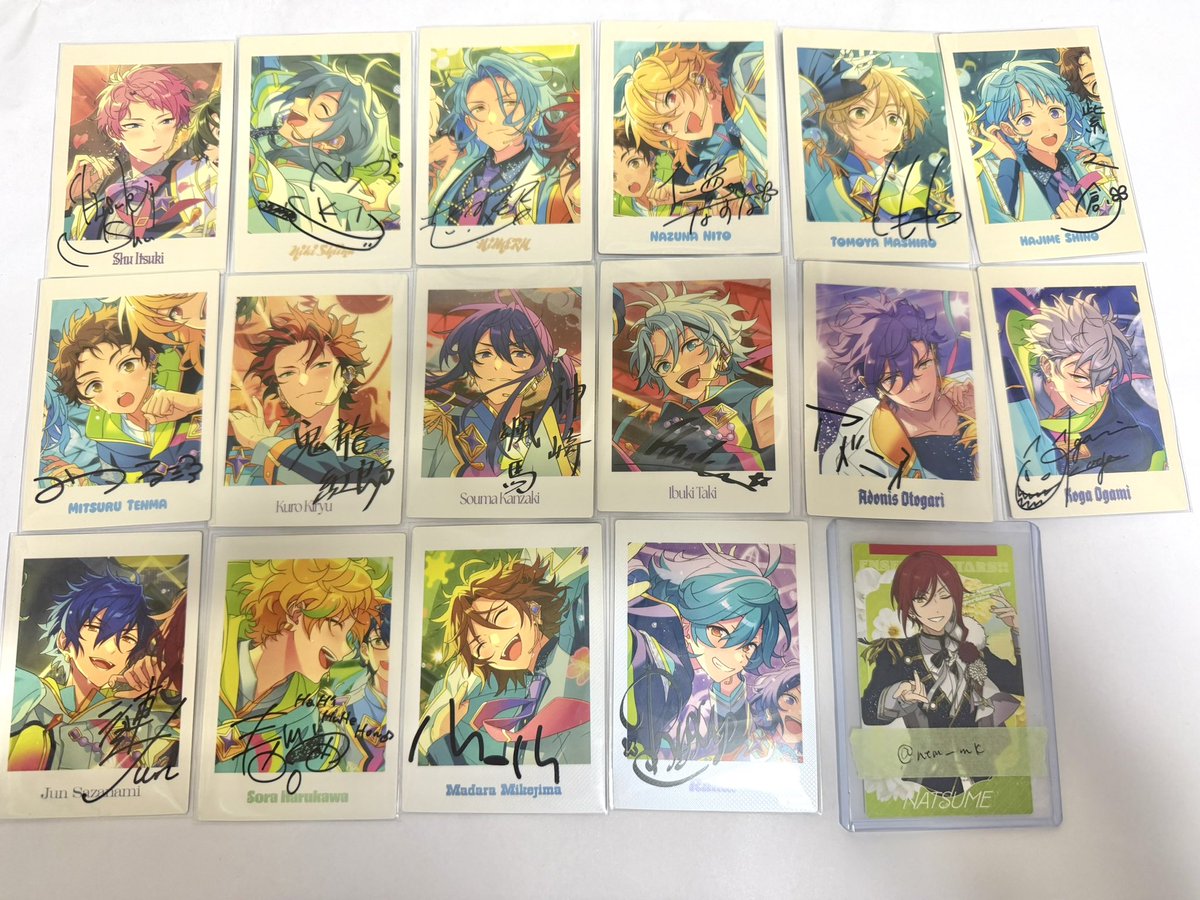 ntm__mk's tweet photo. 【交換】あんさんぶるスターズ あんスタ 展示会 10周年 ぱしゃっつ 特典

譲：渉 弓弦 翠 奏汰 忍 一彩 日和 ジュン HiMERU こはく ニキ 宗 ゆうた なずな 光 創 友也 薫 晃牙 アドニス 紅郎 颯馬 維吹 斑 宙 ライカ 司 チトセ

→ https://t.co/eGkC5olyHr