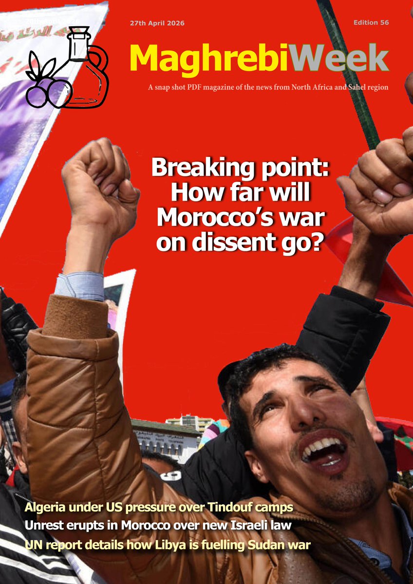 AHashtrudi's tweet image. Inside our FREE #pdf mag...

Breaking point:  How far will  Morocco’s war  on dissent go?

#Algeria under #US pressure over Tindouf camps 

Unrest erupts in #Morocco over new Israeli law 

#Maroc

@MartinRJay 

READ: maghrebi.org/?sdm_process_d…