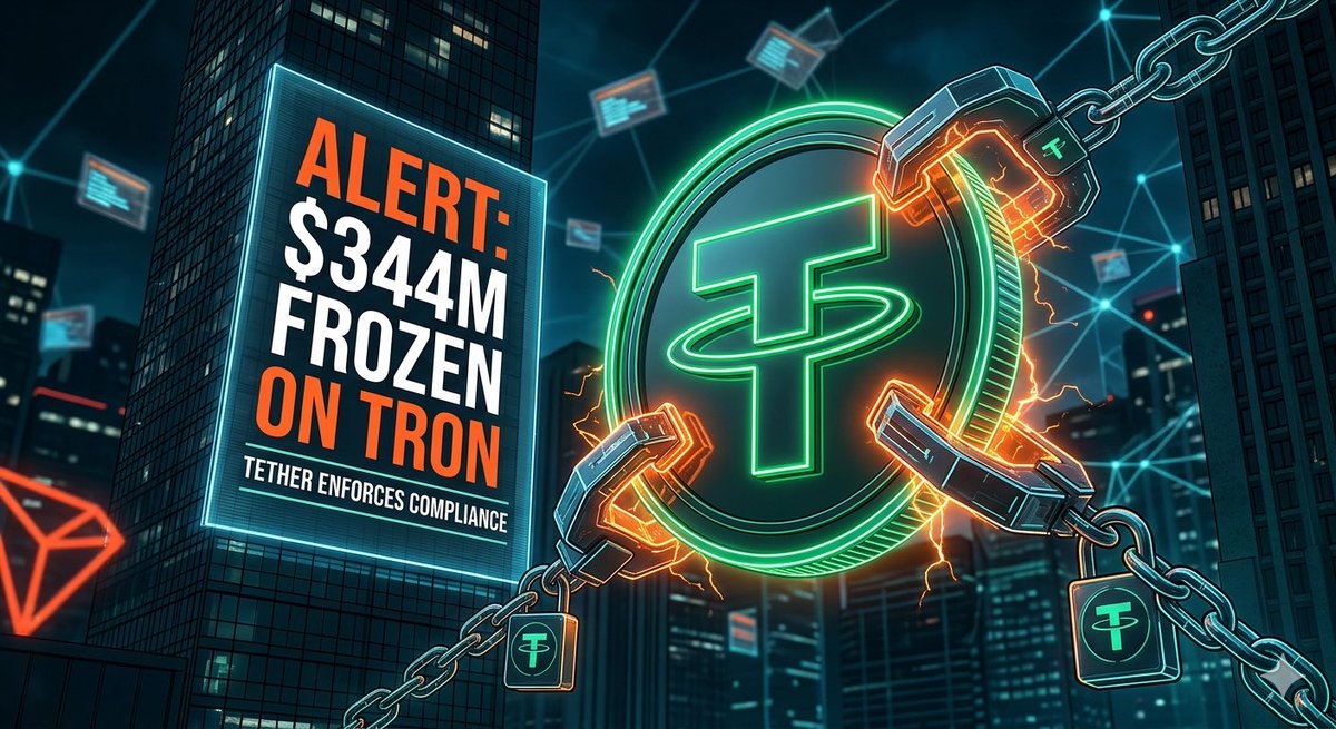 prevail7676's tweet image. $344M USDT frozen on TRON. Tether’s latest move highlights the friction of 2026: centralized stablecoins meeting decentralized infra. For those on $TRX, surveillance is now a major factor. Is this the price of legitimacy? #Tether #BingX #TRONNetwork #CryptoCompliance #Web3