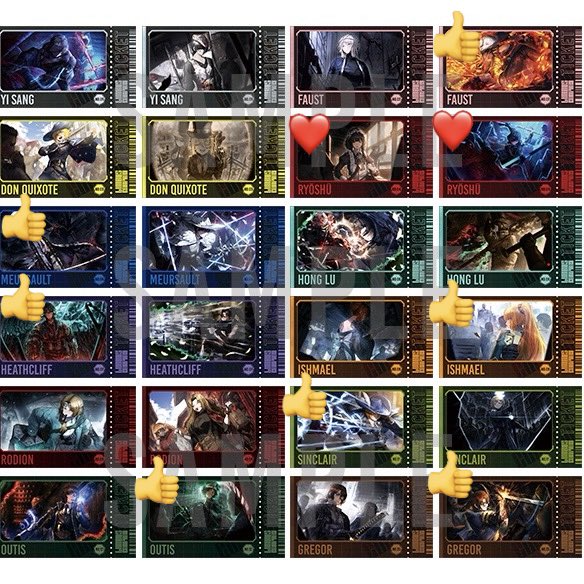 THO_8san's tweet photo. 【交換】Limbus company リンバスカンパニー リンバス展 チケット風カード
譲：画像の👍
ファウスト、ムルソー、ヒースクリフ、イシュメール、シンクレア×2、ウーティス、グレゴール
求：画像の❤️
良秀2種>>定価+送料
時間と場所次第では現地手渡し可能
お気軽にお声掛けください。 https://t.co/1mfEzjTjy9