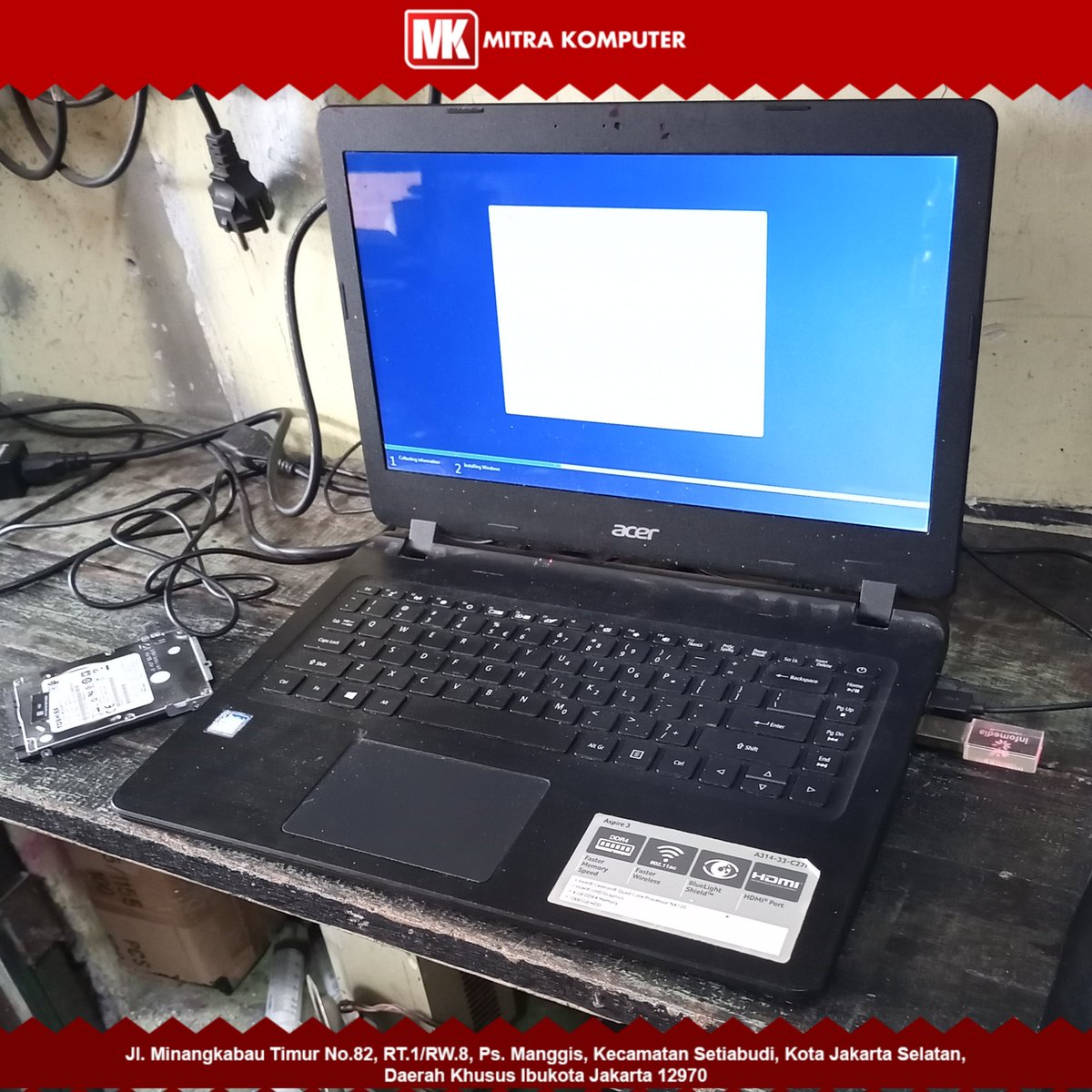 MitraKomOffice's tweet photo. Replace ssd + os laptop Acer Aspire A314 https://t.co/YOnVqoufTI