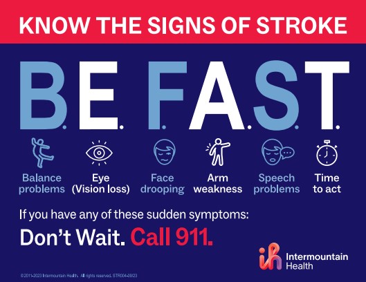 prunderground's tweet image. It is Important to B.E. F.A.S.T. in the case of Stroke, According to Intermountain Health prunderground.com/?p=377990 @Intermountain #Stroke