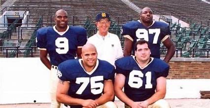 HoltzHeroes's tweet photo. This kid from Pennsylvania is different. Hercules in the weight room, animal on the field &amp; genius in the classroom. Most impressively he’d be the last one to tell you about his achievements. 
Today, Tim Ruddy is a devoted husband &amp; doting father. We love you brother. 
☘️🏈🌳🎂 https://t.co/4XQOifmlPB