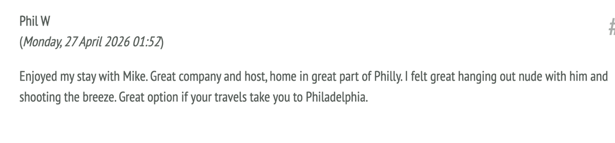 nudehosting's tweet photo. 🔥 another testimonial on my Nude Gay Lodging listing:
https://t.co/bTmWqWJ9oj https://t.co/Dt2o0NIkv8