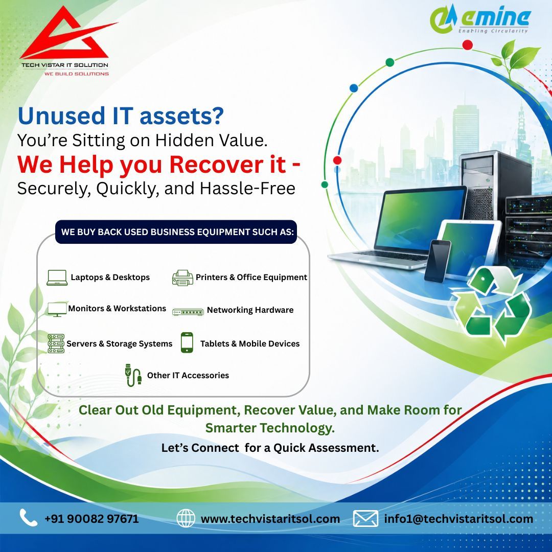 techvistar_IT's tweet image. Turn your old IT assets into value—fast, secure, and hassle-free. 💻♻️
#ITBuyback #AssetRecovery #TechUpgrade #SustainableIT #TechVistar