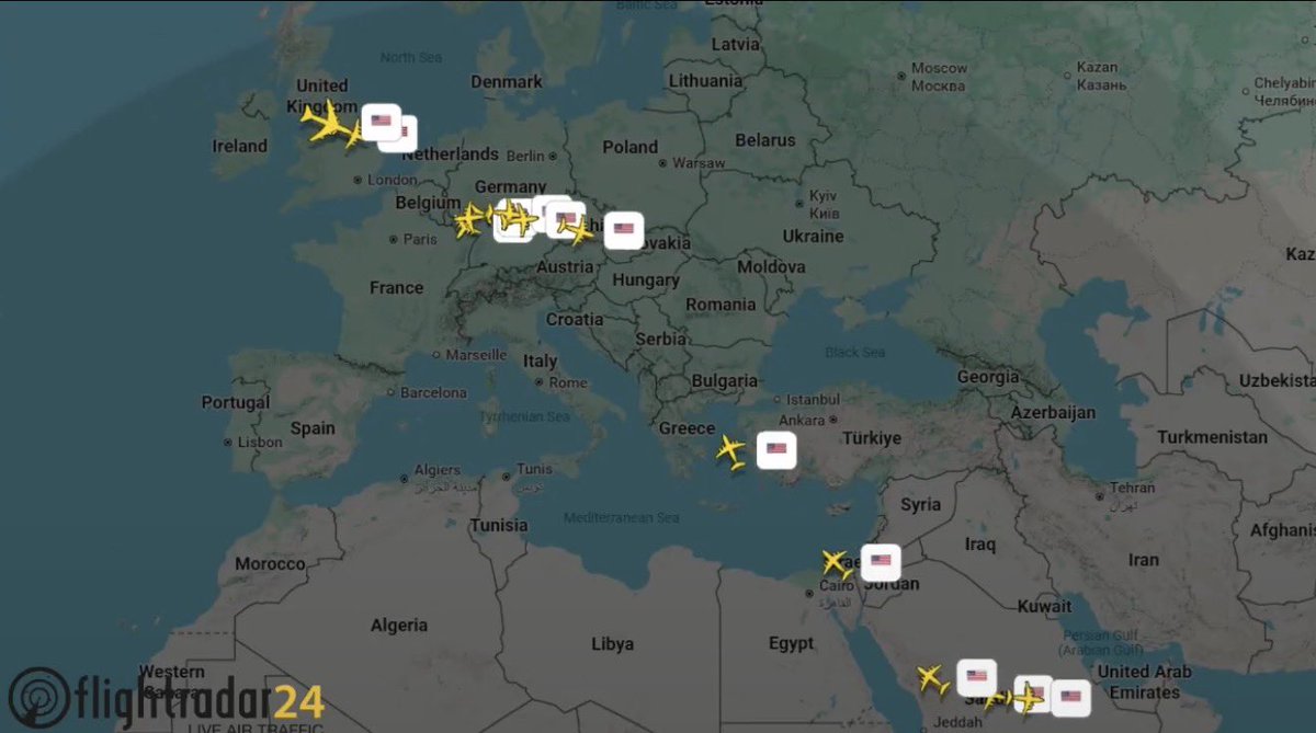 Ivy0055's tweet image. 🚨 JUST IN : Reports indicate a significant increase in U.S. Air Force activity moving into the Middle East, including areas such as the UAE and Qatar.

 Iran is under maximum U.S. pressure under Trump’s strategy.

#MiddleEast #USAirForce #GlobalSecurity #Geopolitics