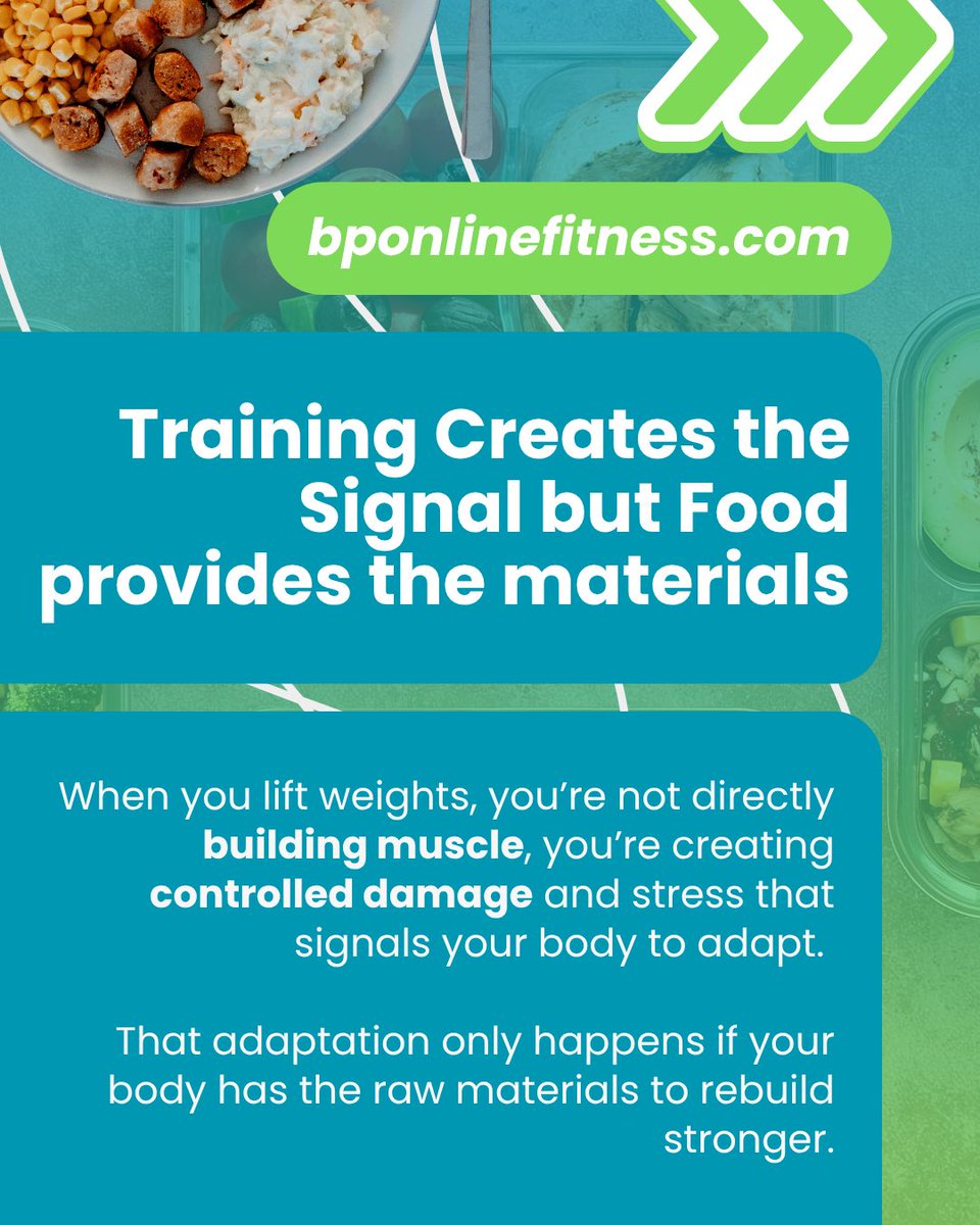 brandonpfit's tweet image. 🍽️ Why Food Determines Whether your Training Works 👍

When food supports training, you recover faster, perform better, and actually build muscle instead of just chasing fatigue.

#calories #diet #carbs #protein #onlinecoach