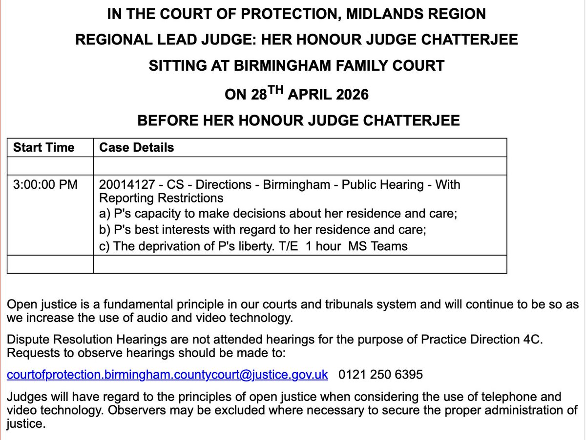 Open Justice Court of Protection Project tweet media