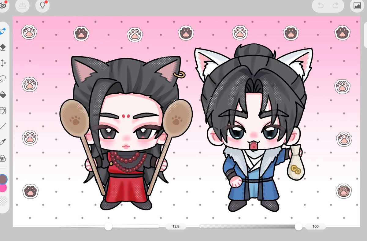The puppy x cat couple 
#WhereWindsMeet #風燕伝 #泉三 #quansan