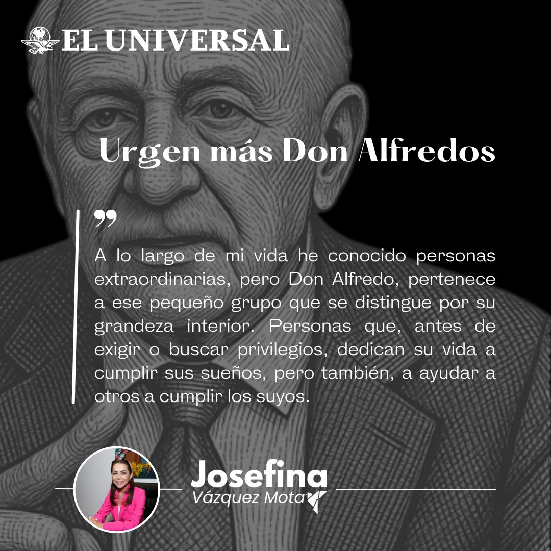 JosefinaVM's tweet photo. Don Alfredo Achar eligió renunciar a la queja y al reclamo para dar ese paso al frente que sólo las personas de espíritu grande logran. Por eso, y por muchas razones más, no morirá jamás. Sembró para otros con humildad, sin protagonismo y sin buscar reconocimiento.

https://t.co/8BJ1nAz5zG